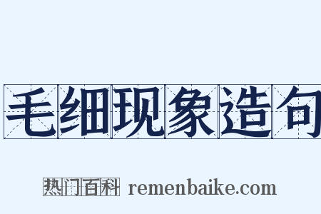毛细现象造句是什么意思的图片